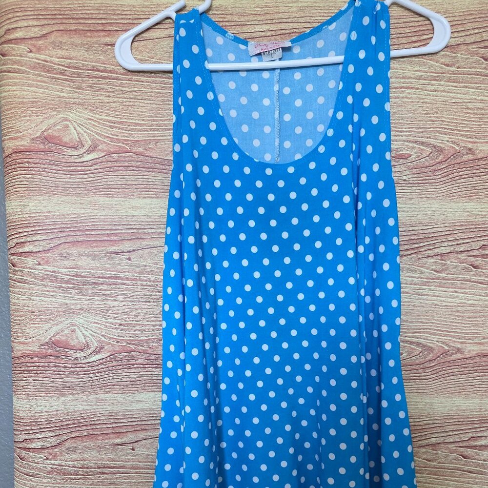 Pretty Woman sleeveless polka dot blouse Size L
